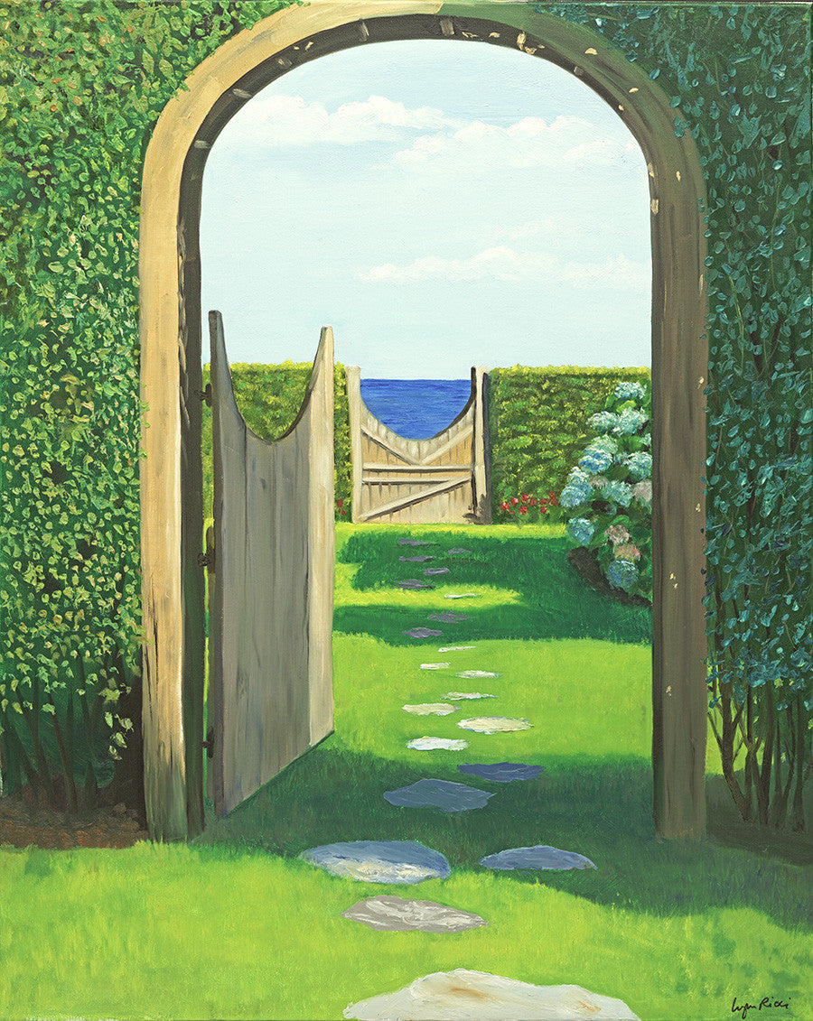 Giclee of Oceanside Backyard - Artwork of Lynn Ricci