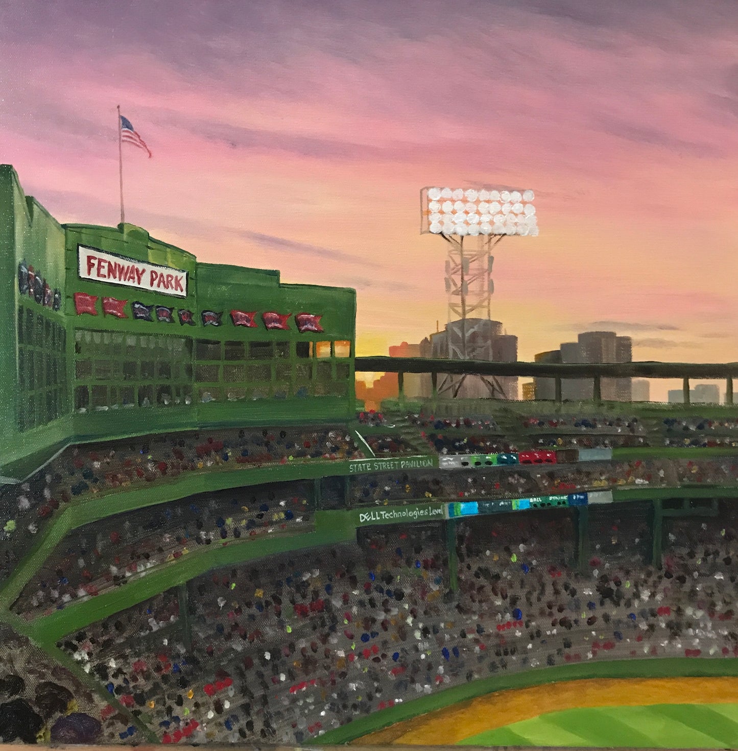 Fenway Park Sunset - Artwork of Lynn Ricci