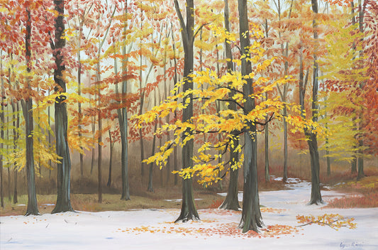 Early Snowfall over the Beech Trees - Artwork of Lynn Ricci