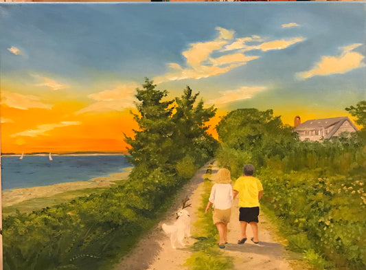 Evening Walk Along a Barnstable Path, Cape Cod - Commission - Artwork of Lynn Ricci