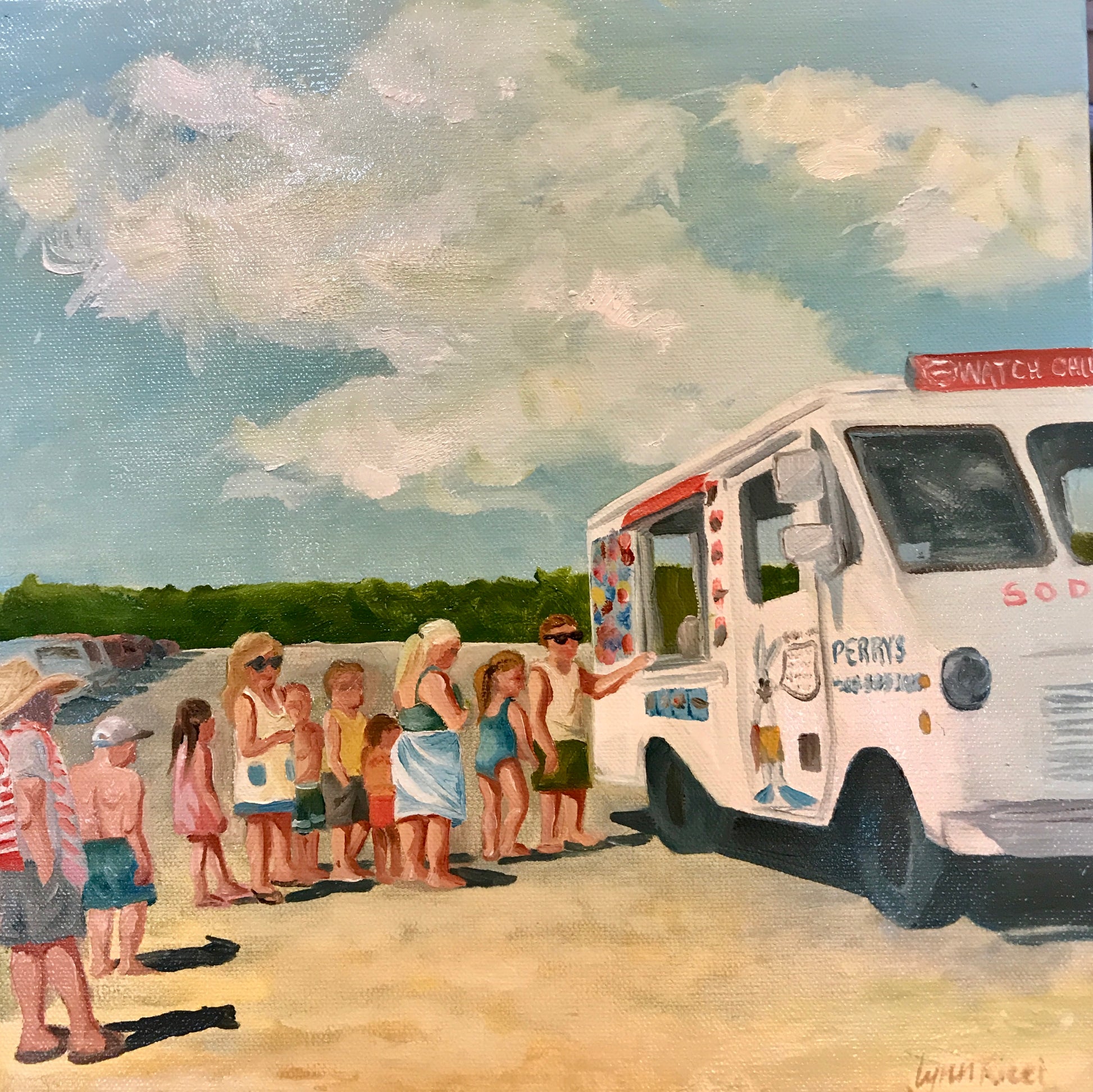 Afternoon Lineup - Cockle Cove Beach - Artwork of Lynn Ricci
