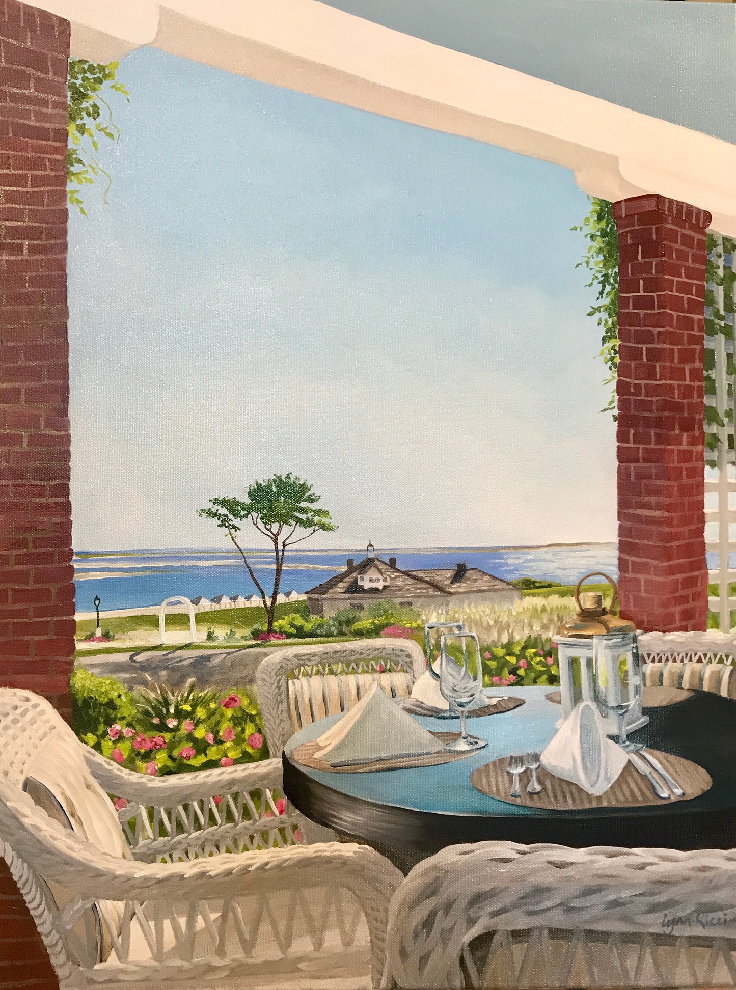 Sunday Brunch on a Chatham Veranda - Artwork of Lynn Ricci