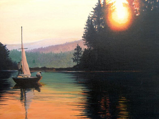 Sailboat on Lake - Artwork of Lynn Ricci