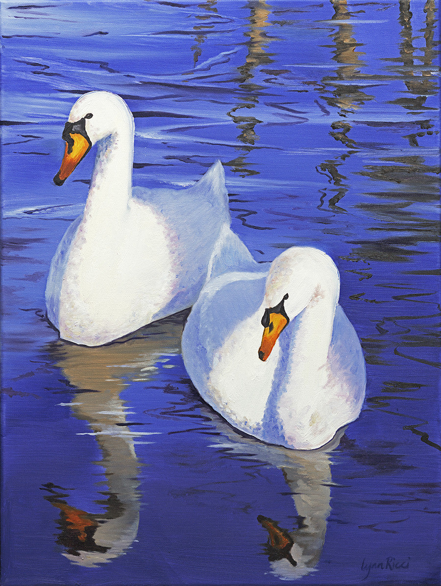 Two Swans - Artwork of Lynn Ricci